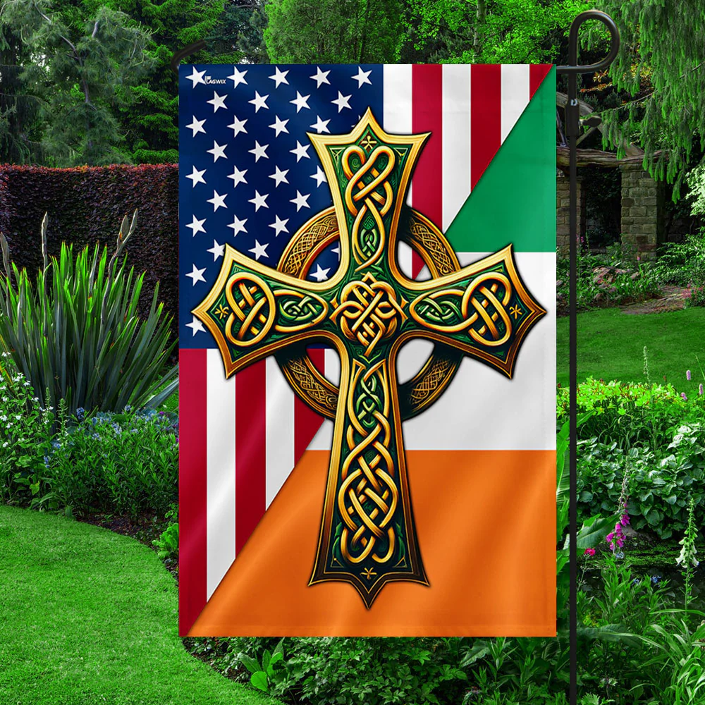 Bimipi  Irish Celtic Knot Cross St. Patrick’s Day Ireland  American Flag