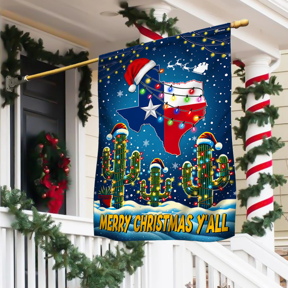 Texas Merry Christmas Y'all Flag