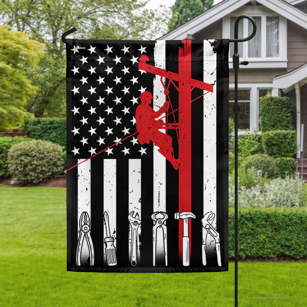 Lineman Flag American Flag