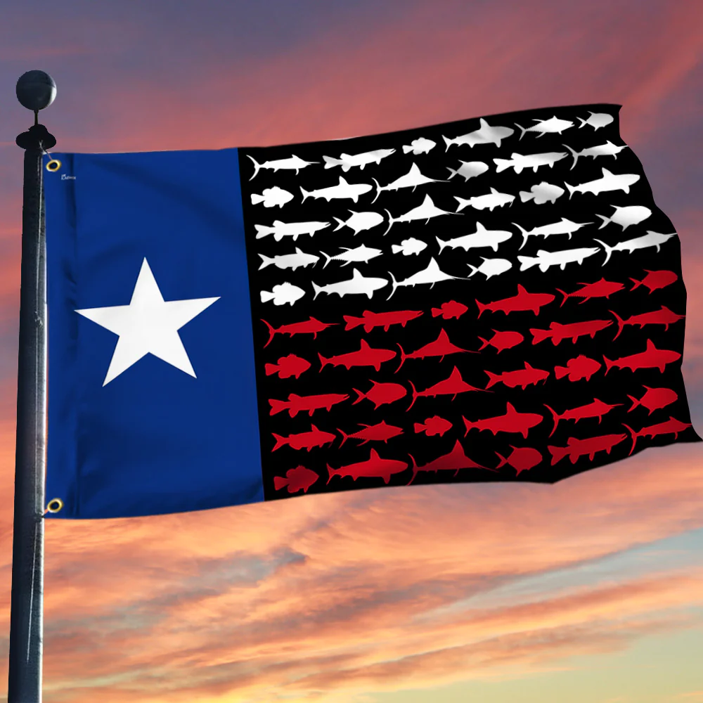 Texas Fish Grommet Flag