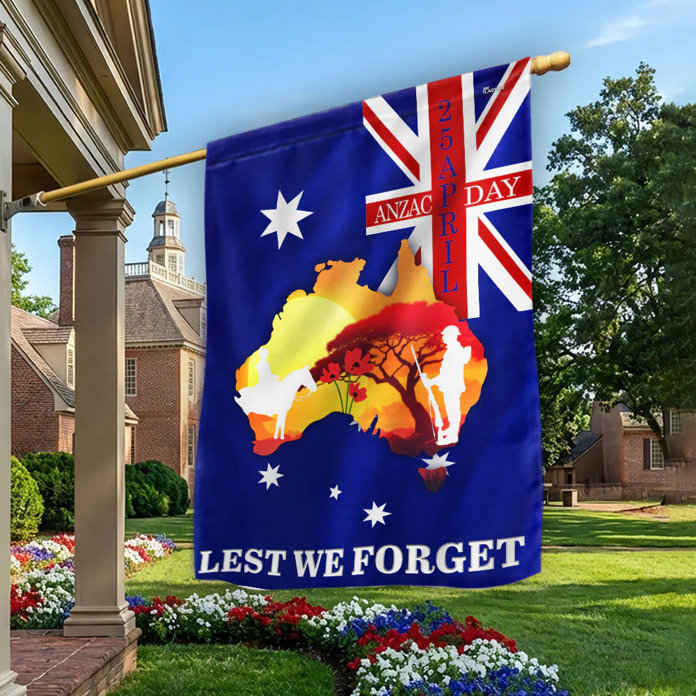 Anzac Day Australia Flag, 25 April Australian Veteran Lest We Forget Decor