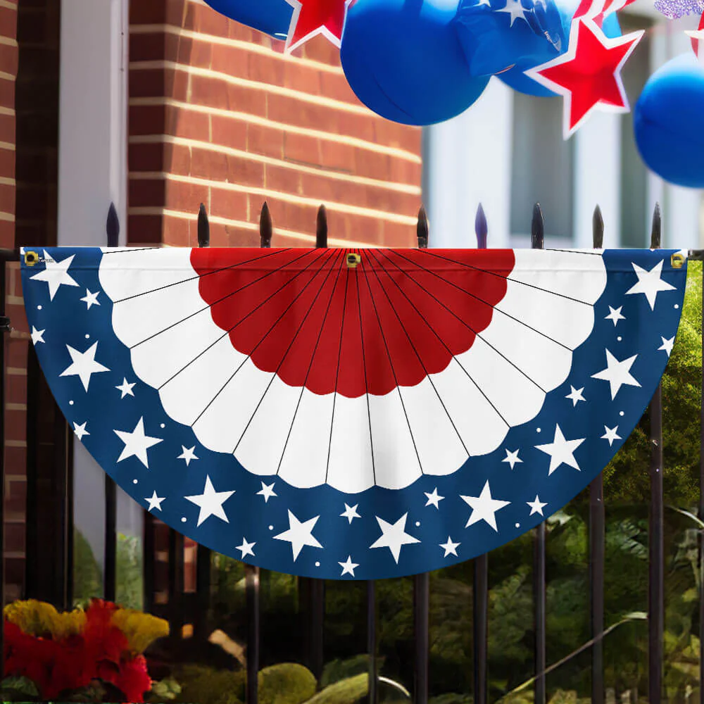 Bimipi American Flag - Patriotic Non-Pleated Fan Flag