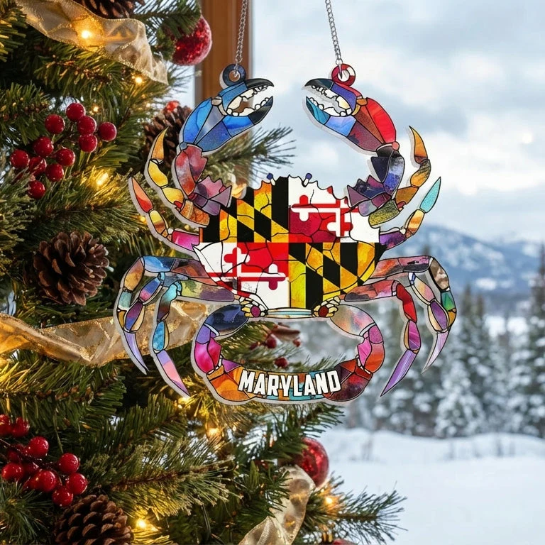 Maryland State Gift, Maryland Day, Maryland Flag Acrylic Hanging Sign