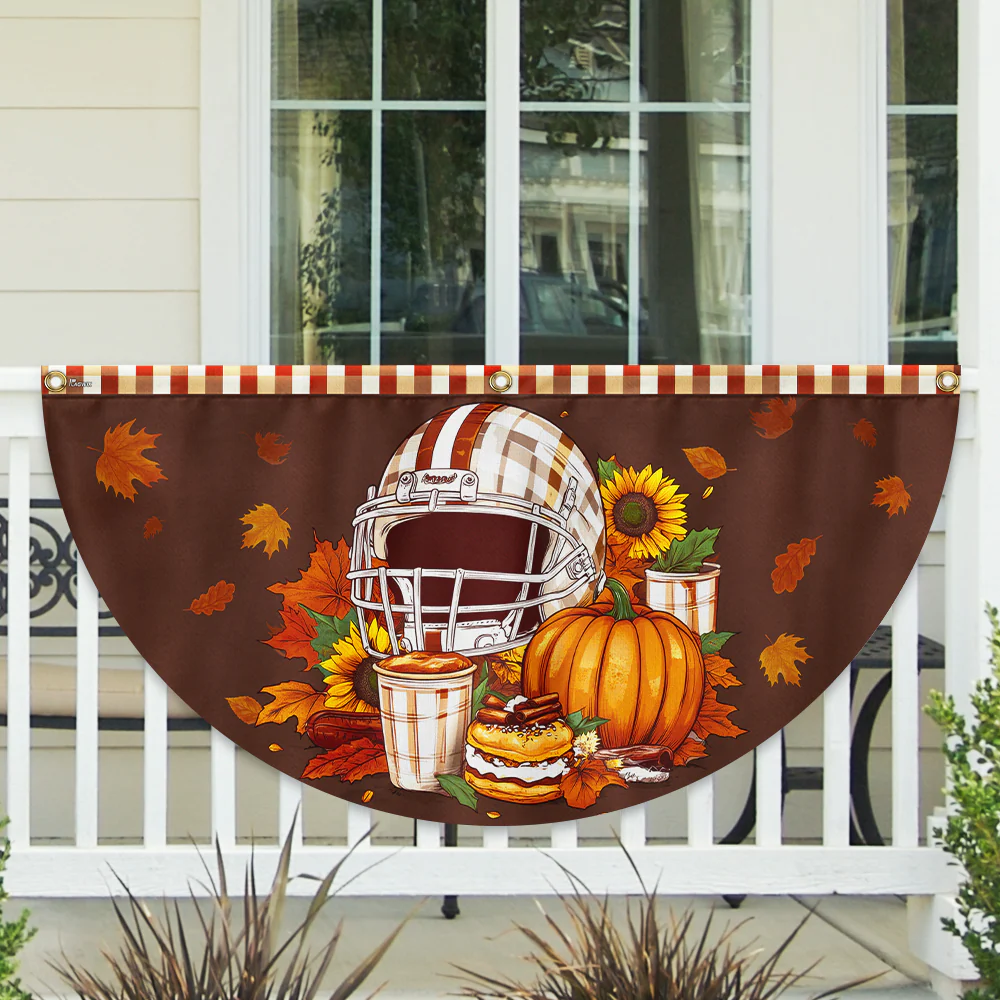 Fall Family Football Non-Pleated Fan Flag