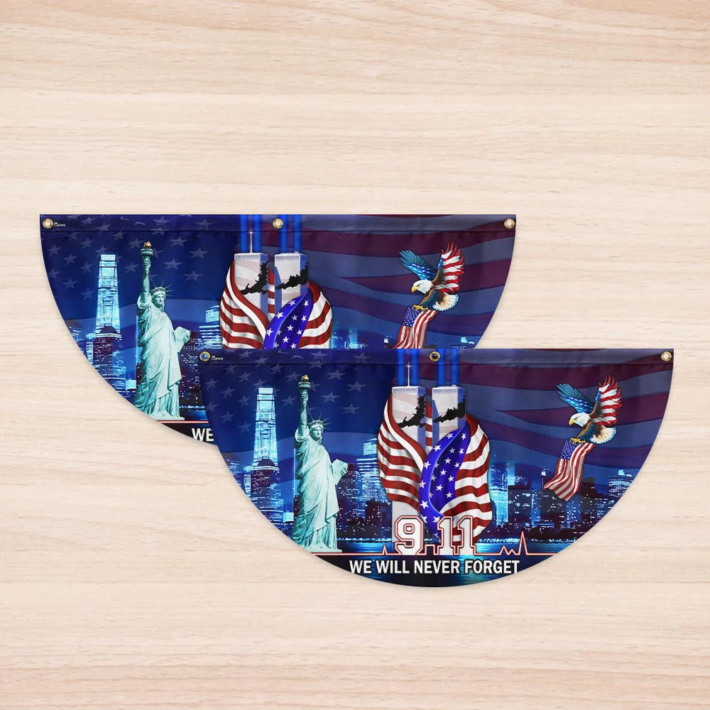 911 Patriot Day Flag 9/11 September 11 Never Forget Non-Pleated Fan Flag