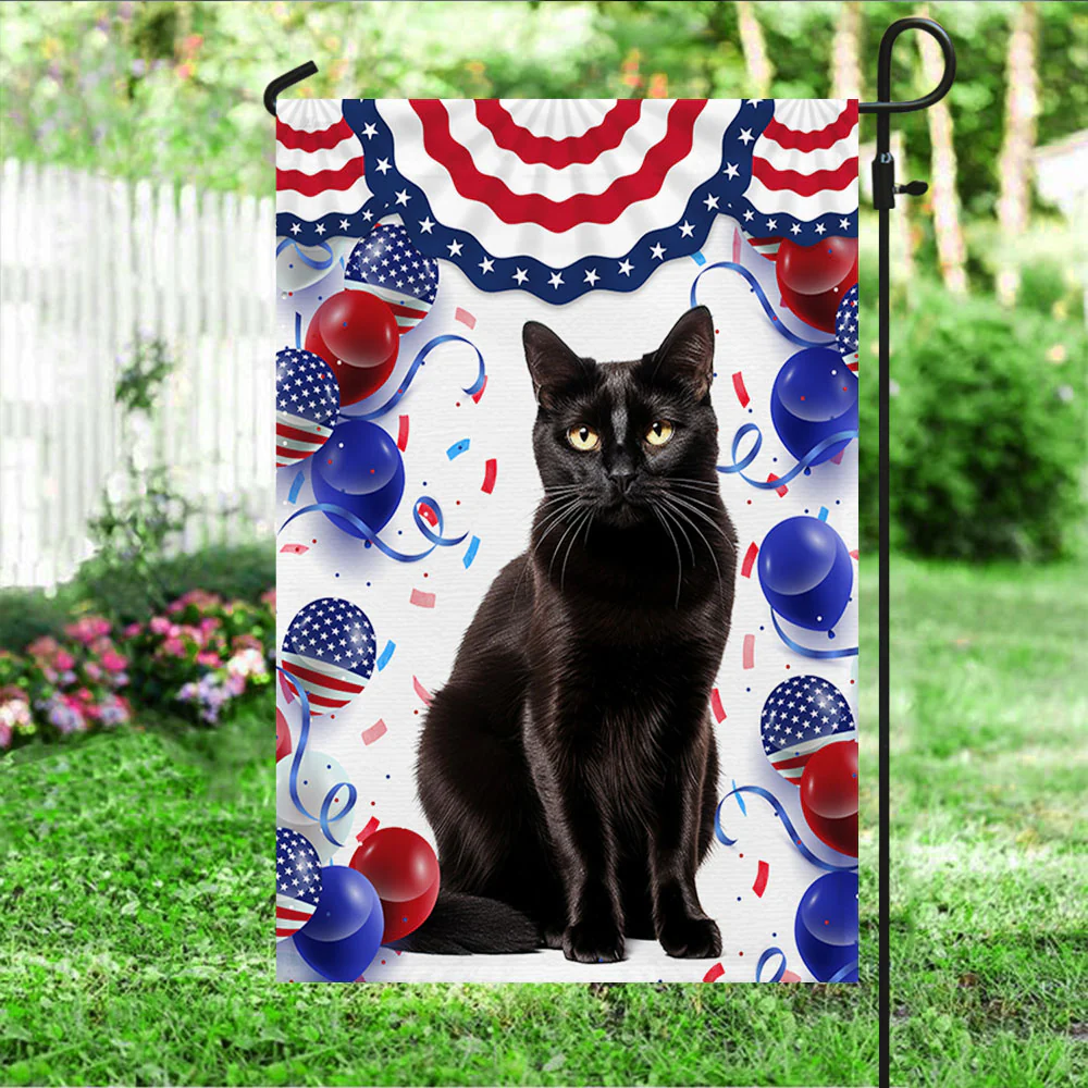 Bimipi American Flag - Patriotic Black Cat 4th Of july Independence Day Flag