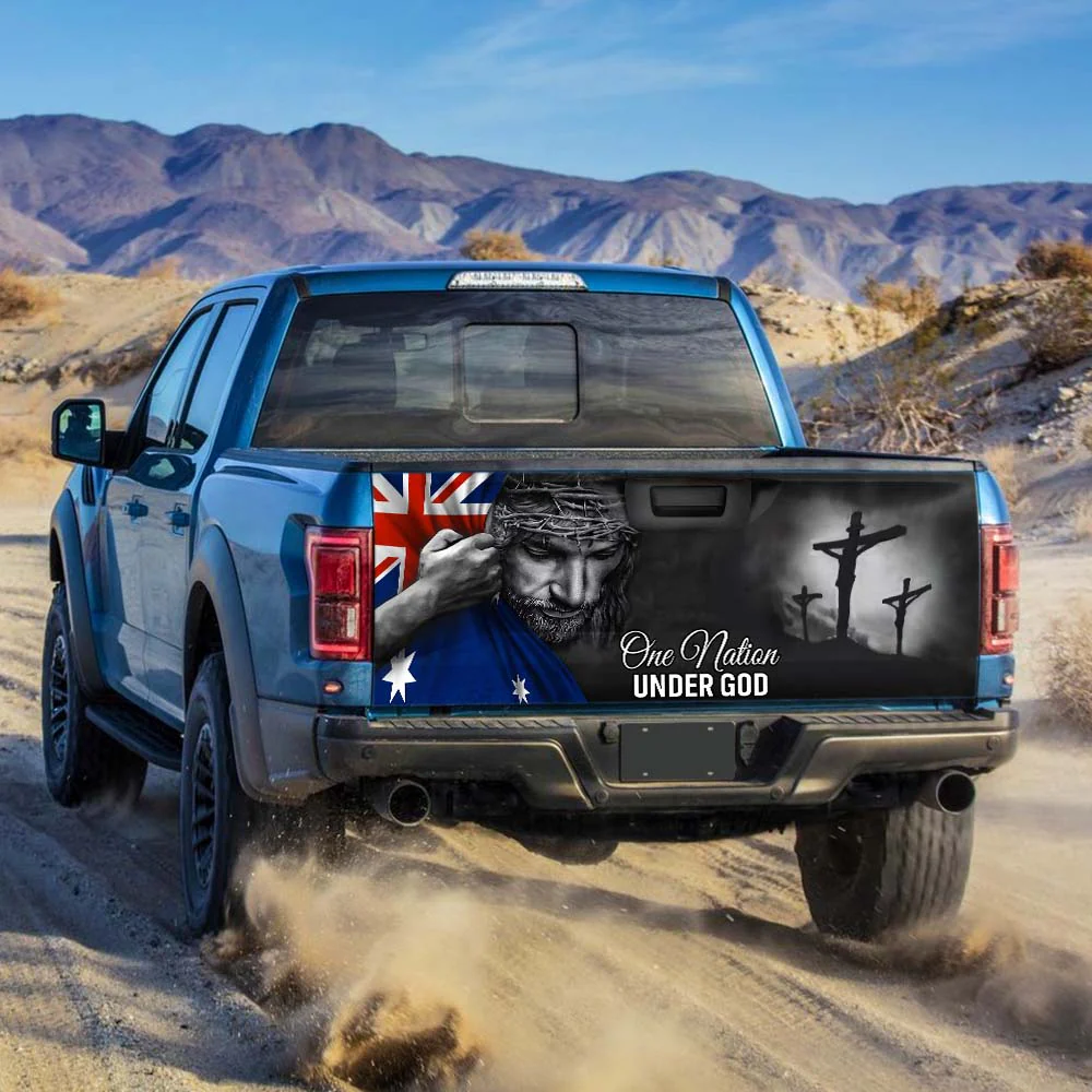 One Nation Under God Patriotic Vinyl Truck Tailgate Sticker, Australian