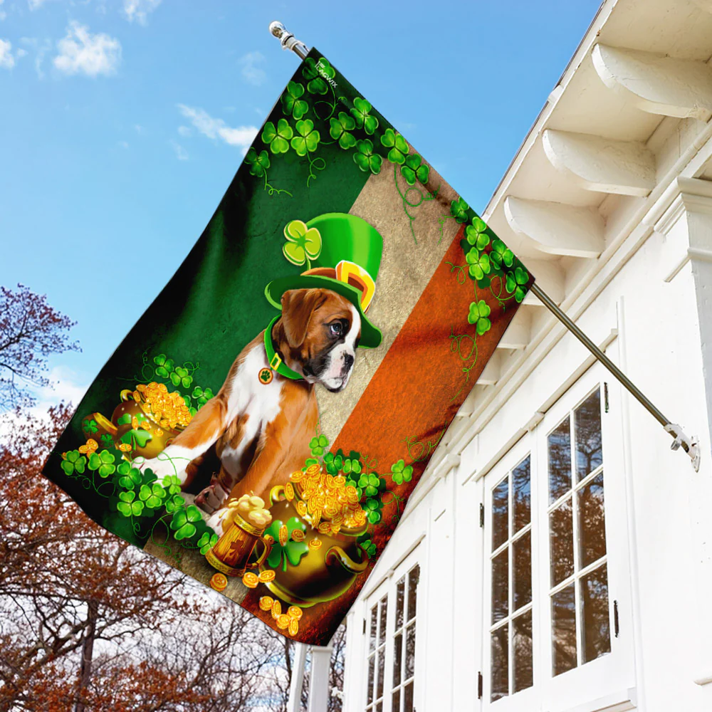 Saint Patrick's Day Boxer Irish Flag