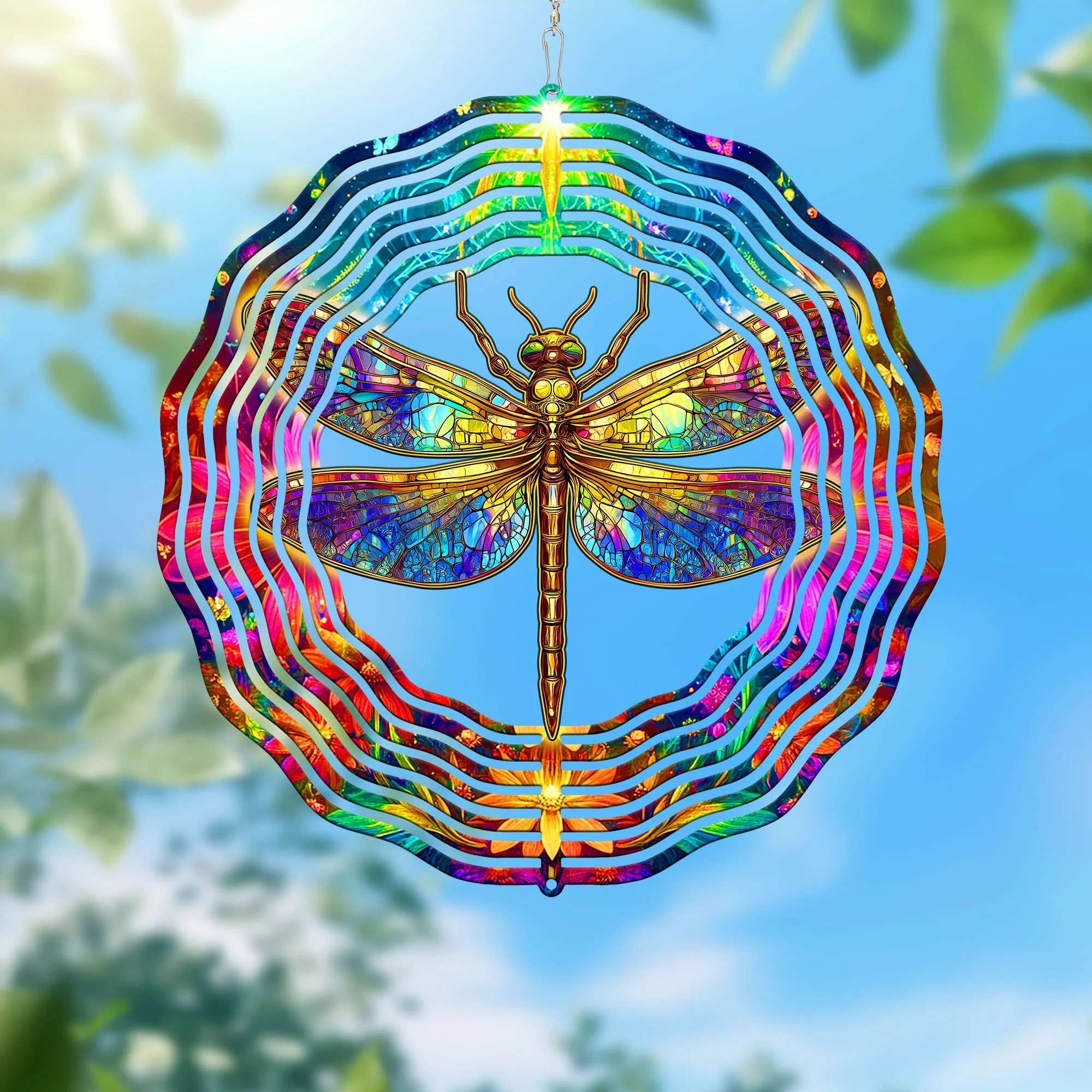 Colorful Dragonfly Spring Wind Spinner 3-Day Shipping