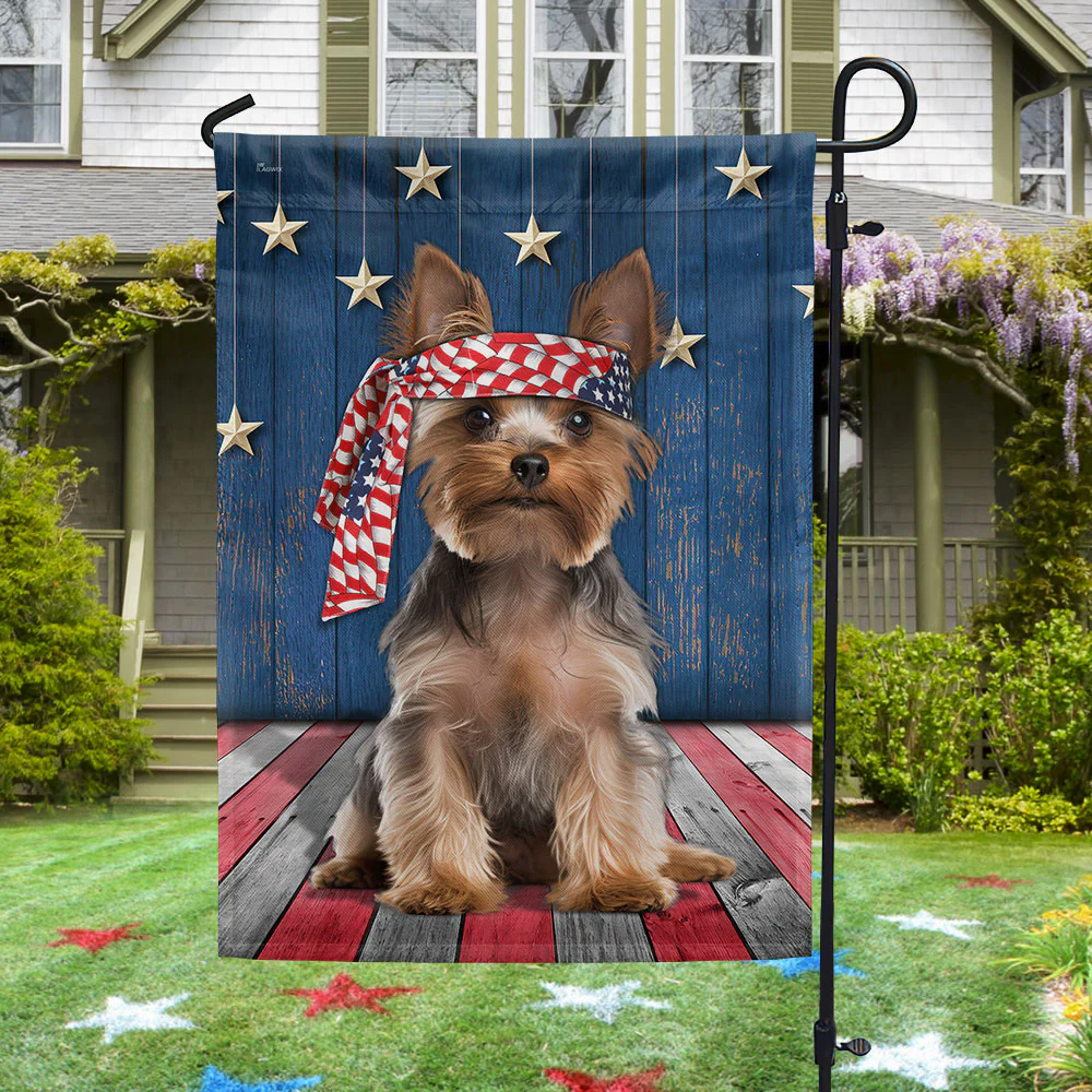 Bimipi American Flag - Yorkshire Terrier Dog Patriot Flag