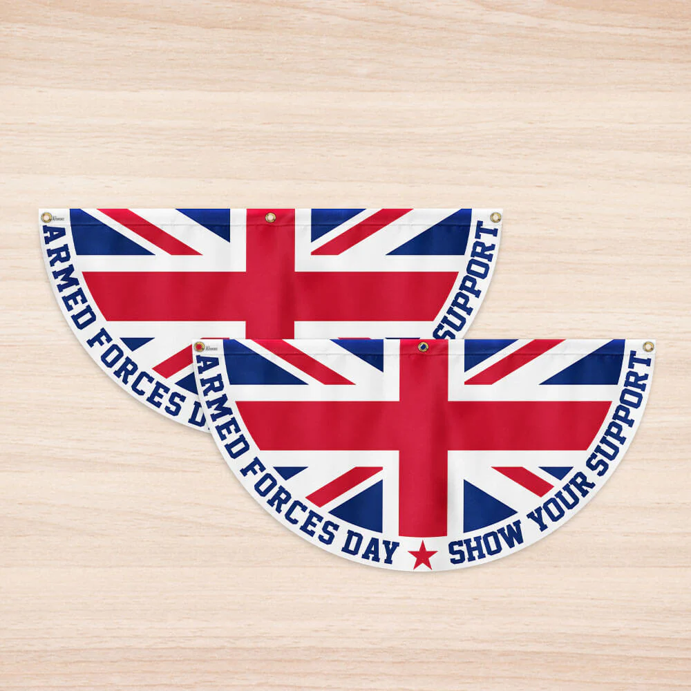 Armed Forces Day UK Non-Pleated Fan Flag