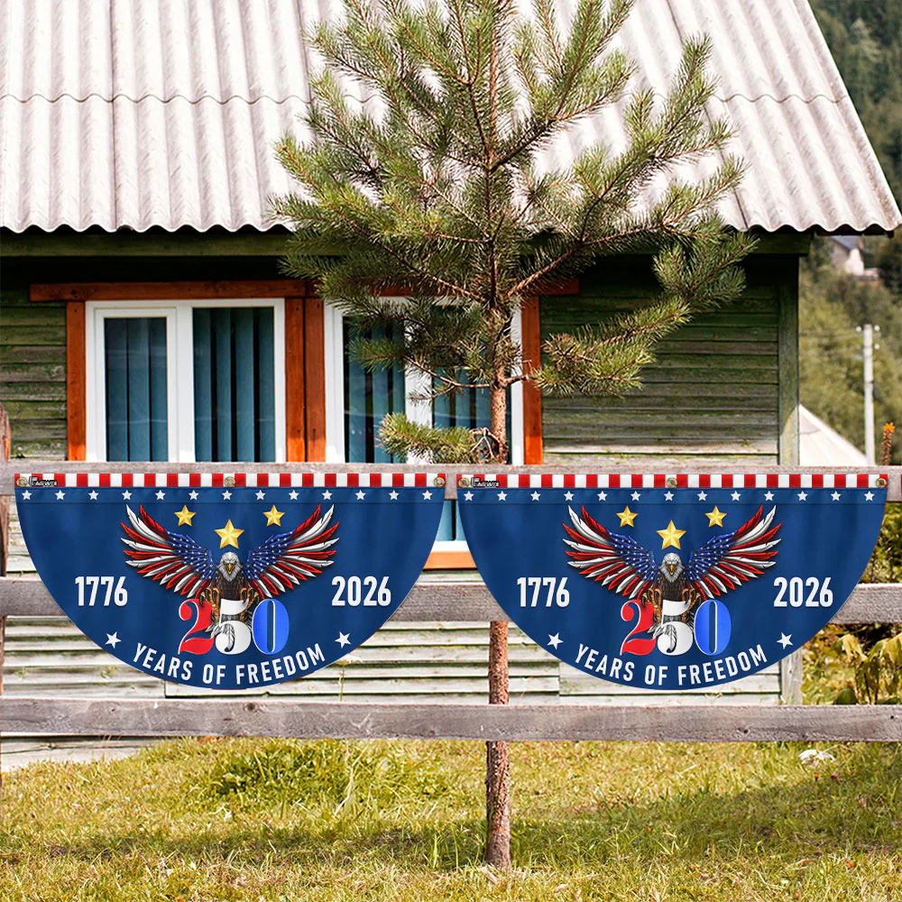 America 250 Years of Freedom Semiquincentennial Eagle Patriotic Fan Flag