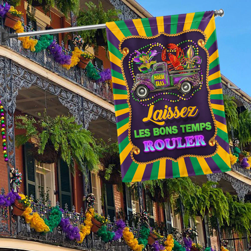 Laissez Les Bons Temps Rouler Mardi Gras Louisiana Flag