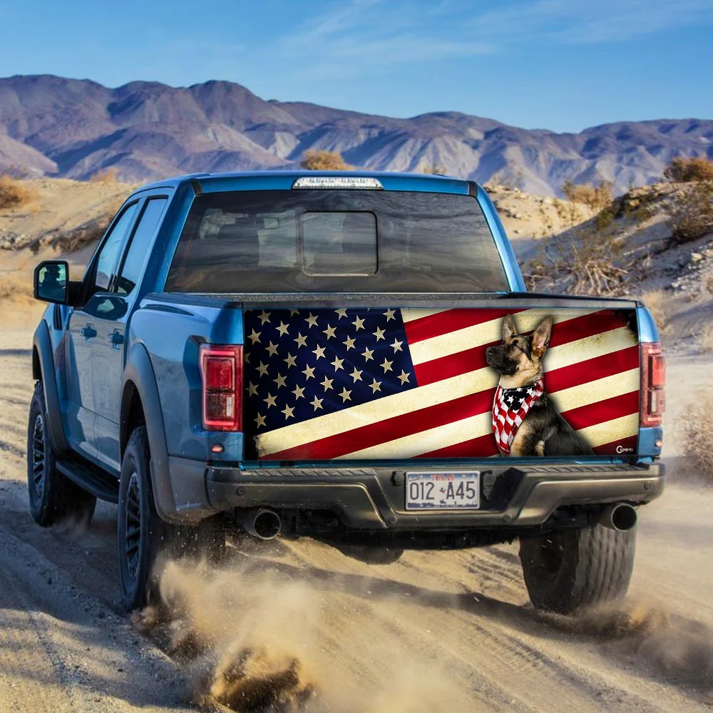 German Shepherd America Truck Tailgate Decal Sticker Wrap