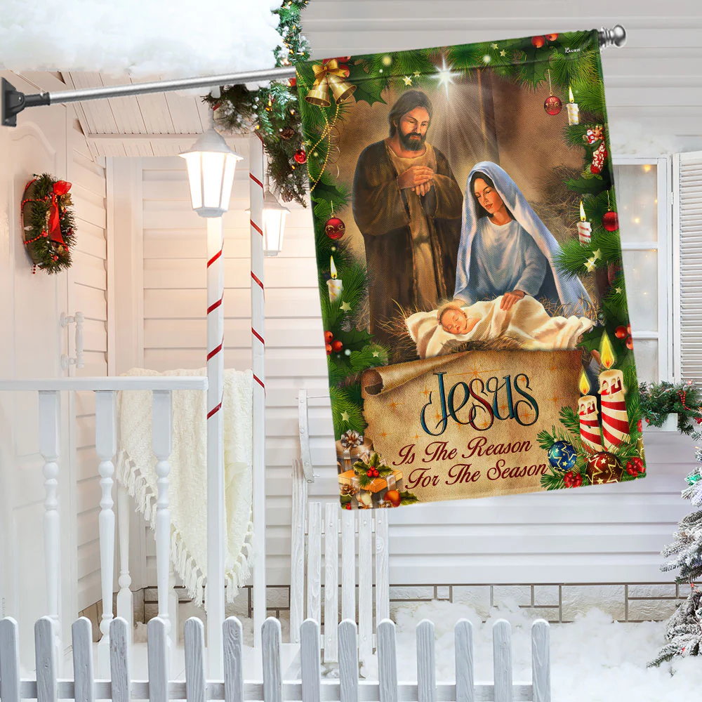 Jesus Is the Reason Christmas Flag - Faithful Holiday Gift & Decor with 3-Day Shipping