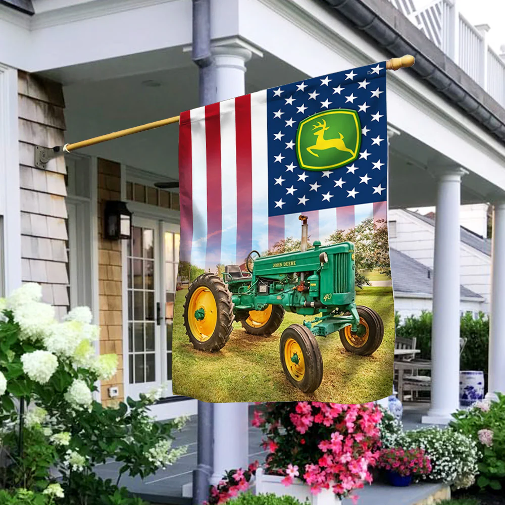 Tractor American FLag John Deere, Farm flag