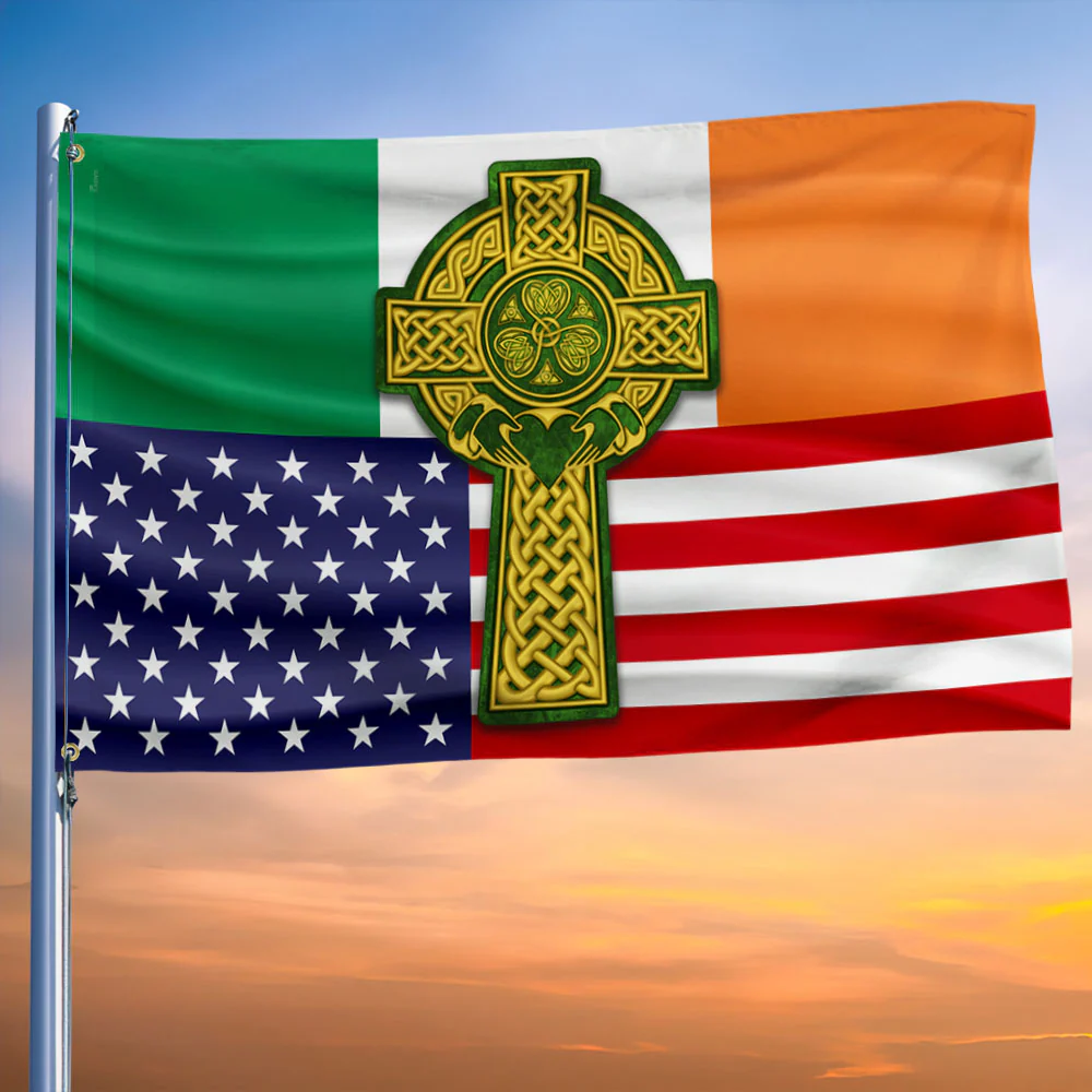 Irish Celtic Knot Cross St. Patrick's Day Grommet Flag