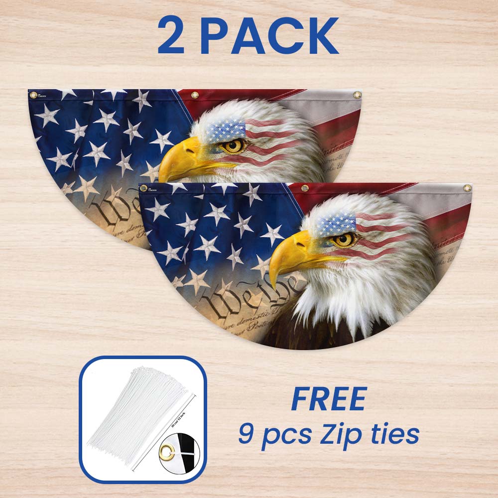 Bimipi American Flag - Patriotic Eagle We The People Flag (Non-Pleated)