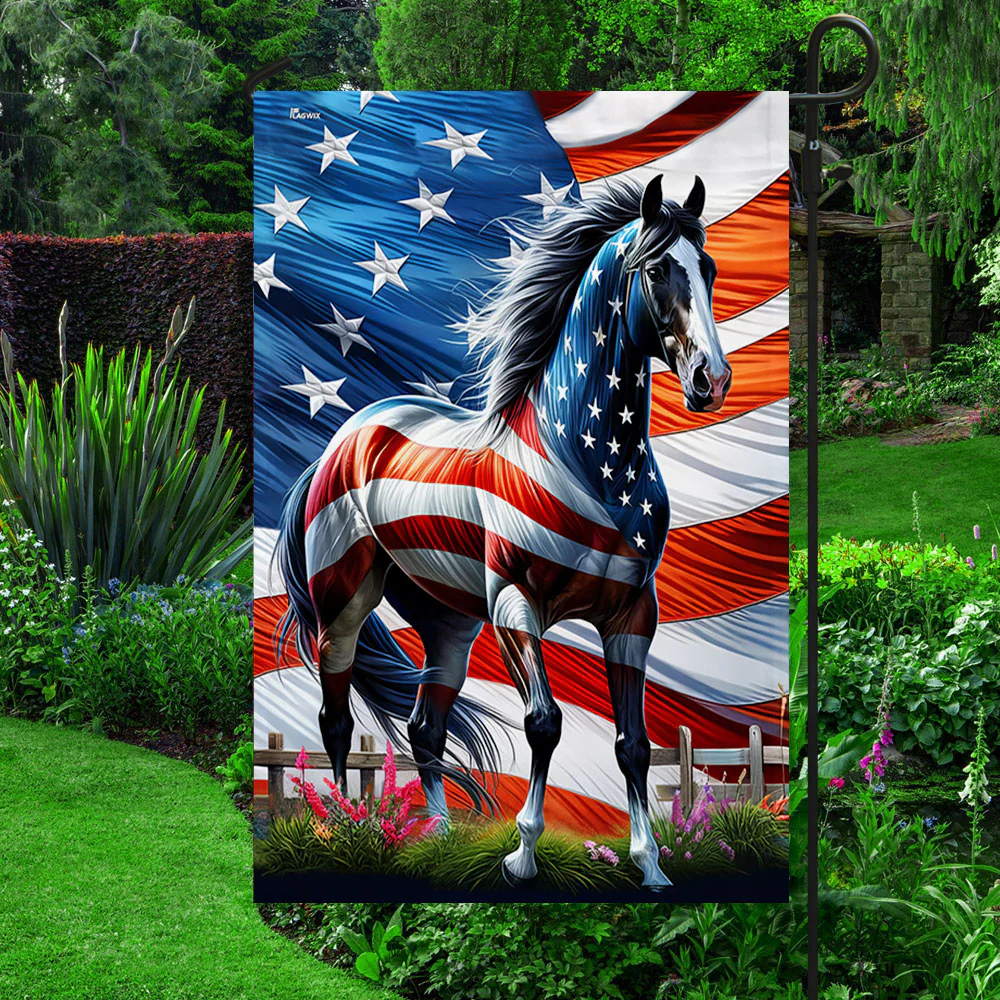 Horse Patriotic American Flag Wrapped in Glory 3-Day Shipping