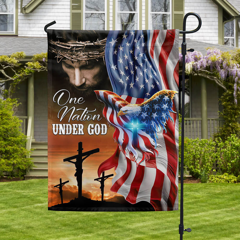 Bimipi American Flag - One Nation Under God, Jesus Christian American Patriotic Eagle Flag