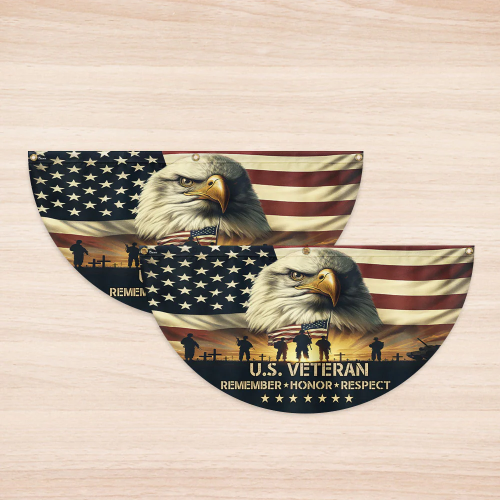 Memorial Day U.S. Veteran Non-Pleated Fan Flag