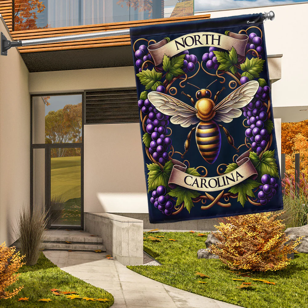 Bimipi  North Carolina State Honeybee and Grapes Flag