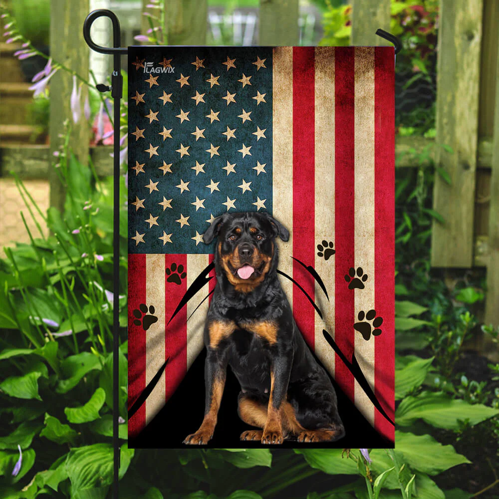 Rottweiler American Flag
