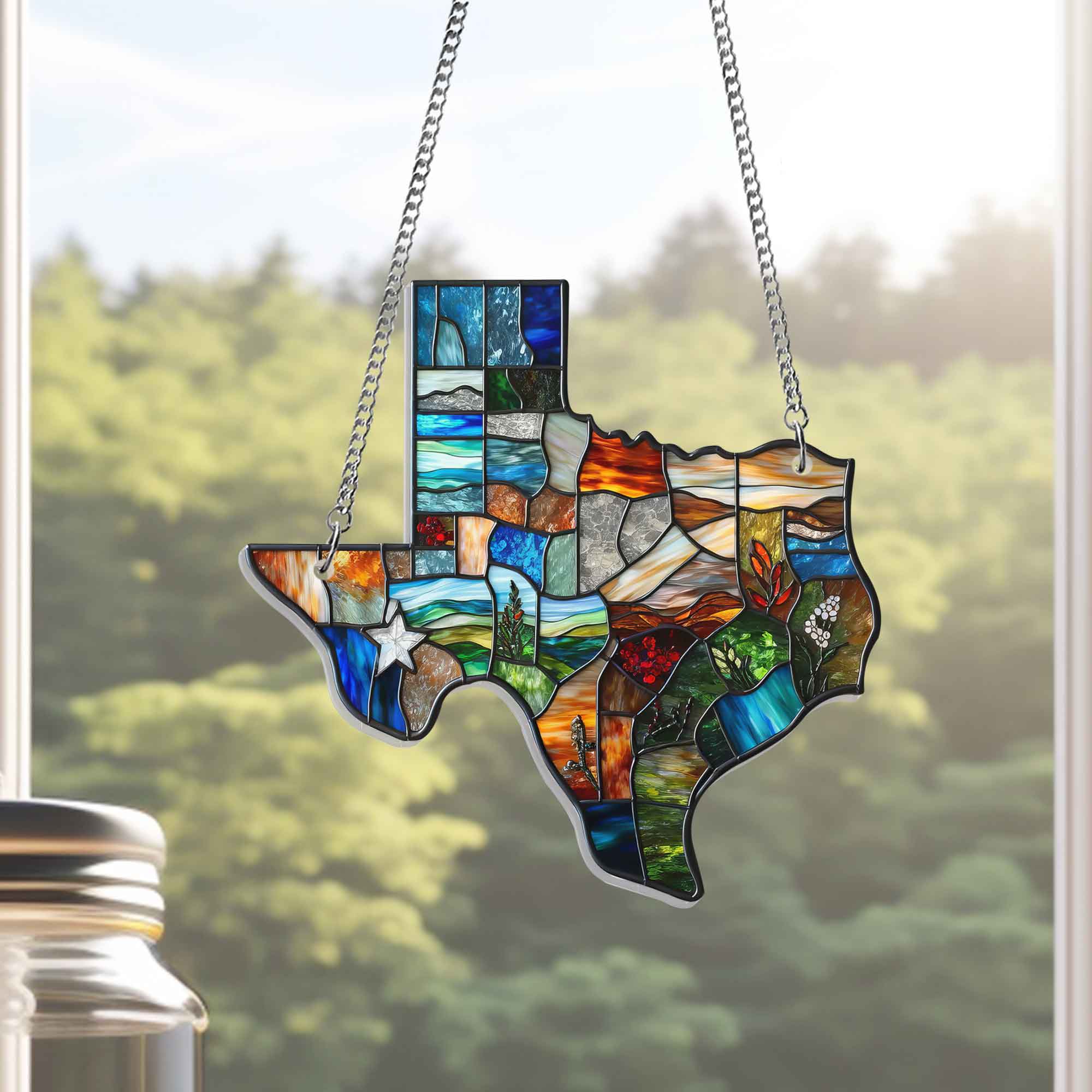 Texas Map Suncatcher Acrylic Hanging Sign