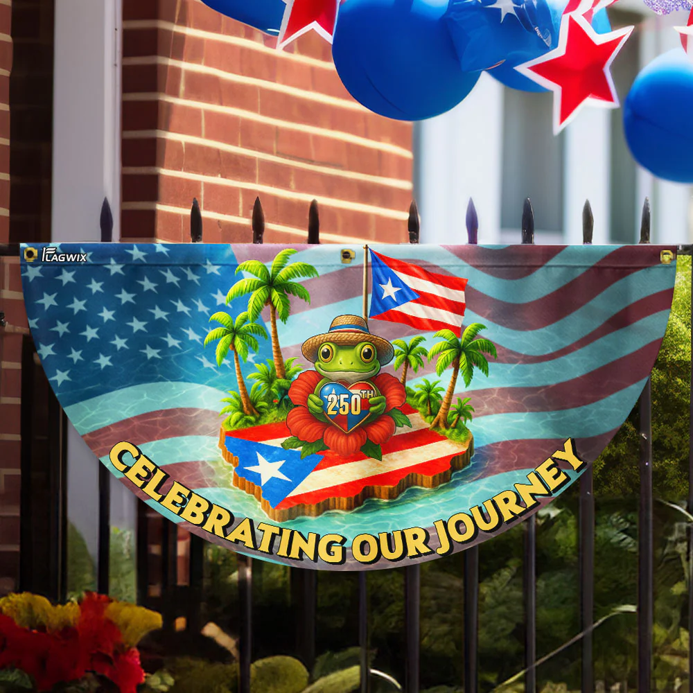 Puerto Rico 250th Anniversary Fan Flag | Celebrating Our Journey
