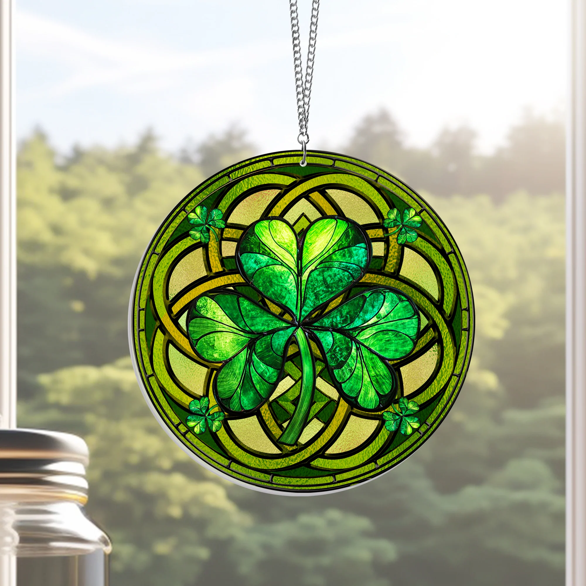 St Patrick’s Day Irish Shamrock Acrylic Suncatcher Hanging Sign