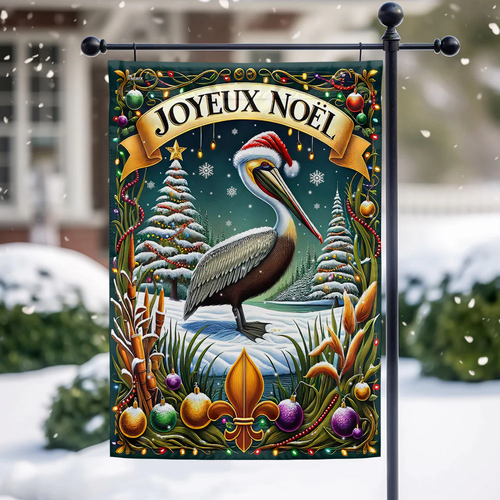 Louisiana Christmas Cajun Joyeux Noel Flag