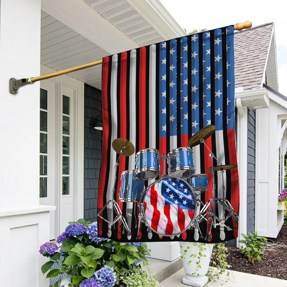Bimipi American Flag - Drummer. American Patriot. Drum US Flag