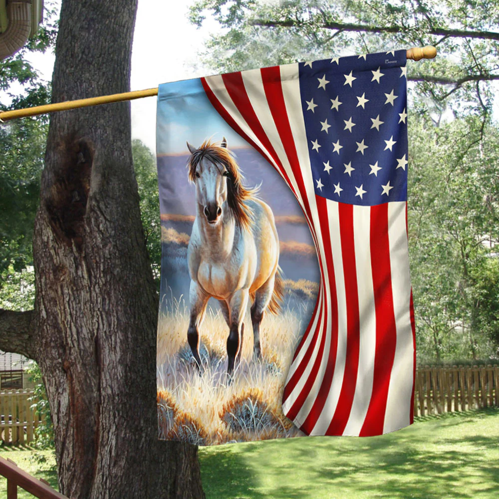 Horse American Flag
