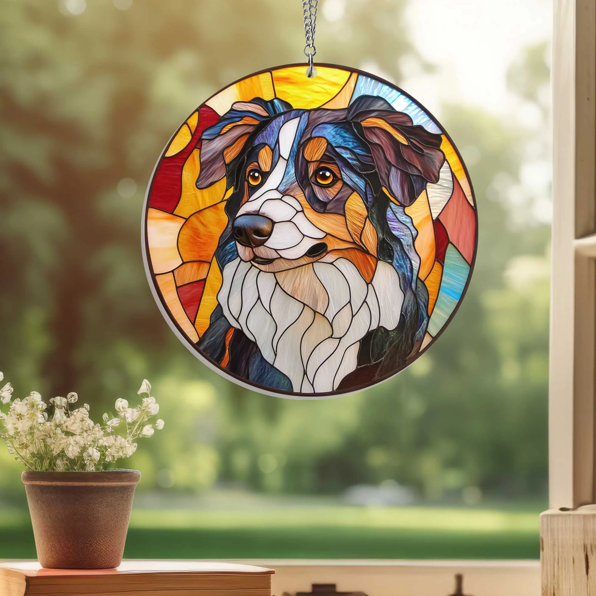 Border Collie Dog Suncatcher Acrylic Hanging