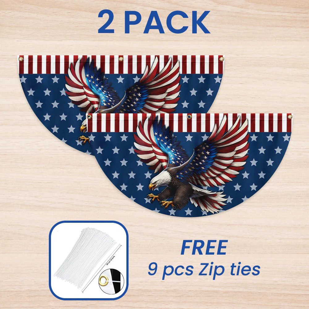 Patriotic Eagle We The People American Non-Pleated Fan Flag