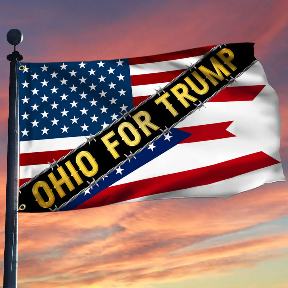 Ohio For Trump Grommet Flag