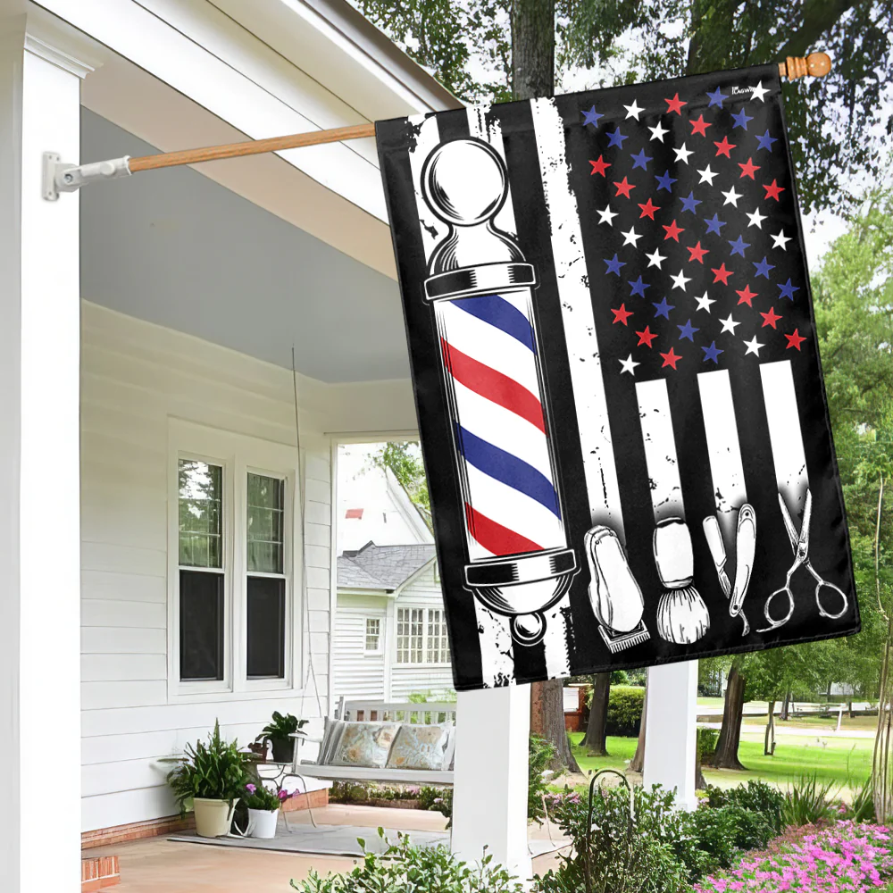 Barber Flag American Flag Barbershop Flag 3-Day Shipping