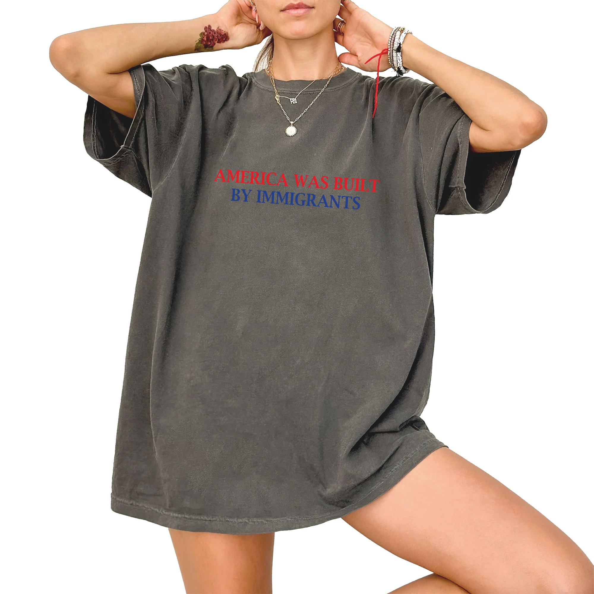 America Was Built By Immigrants Comfort Color T-Shirt