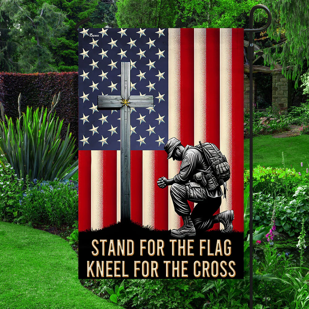 American Flag with Cross Veterans Day Christ Flag  3-Day Shipping