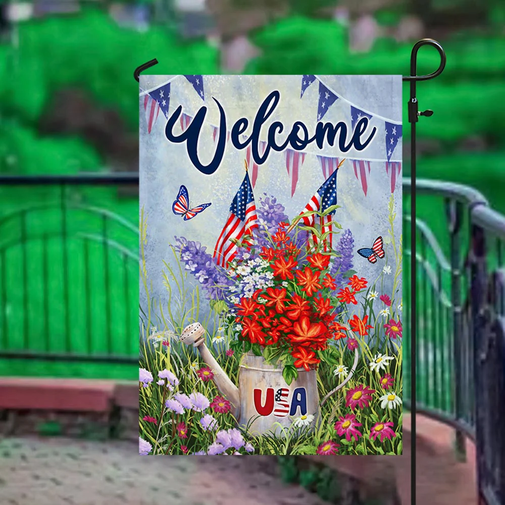 Bimipi American Flag - Patriotic Flower 4th Of july Flag