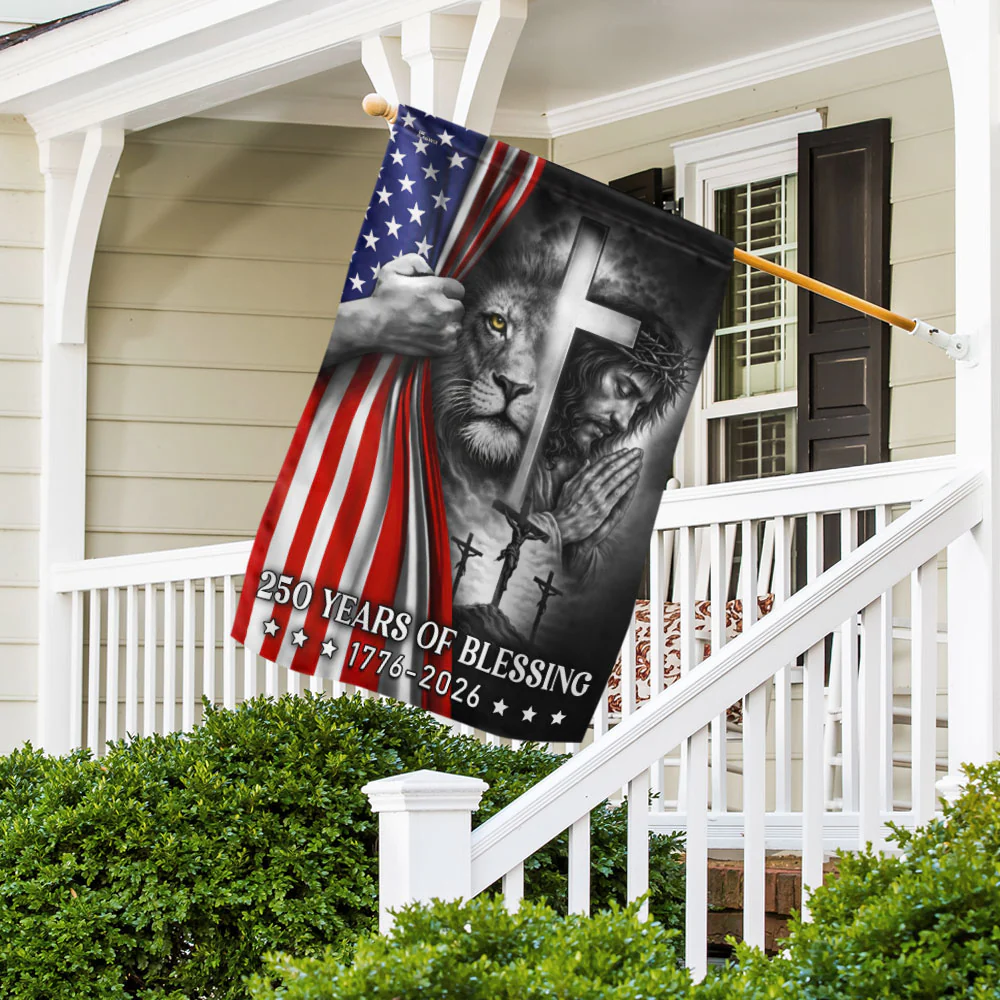 250 Years of Blessing American Flag, Lion Of Judah Jesus God US Flag