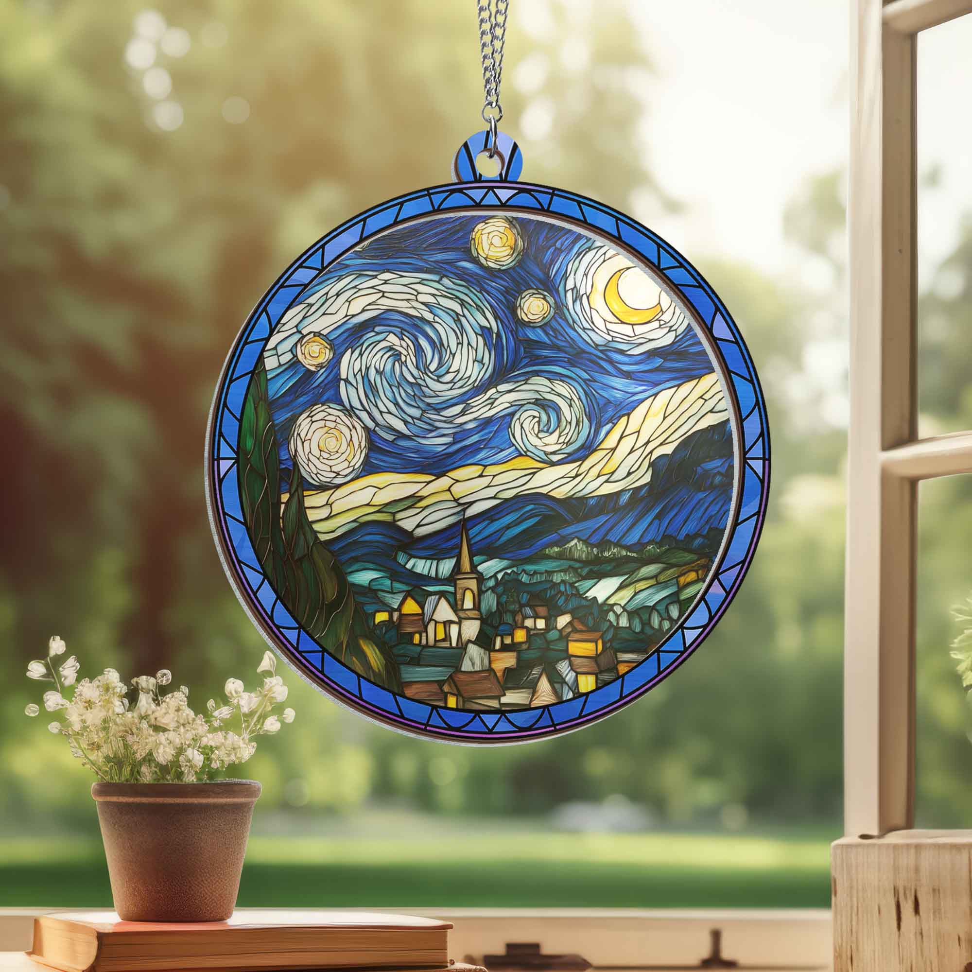 Starry Night Van Gogh 2 Layered Hanging Suncatcher