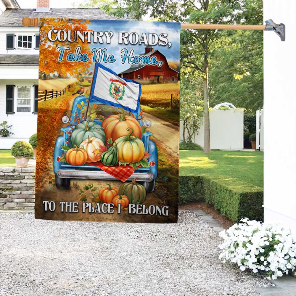 West Virginia Halloween Thanksgiving Flag Country Roads Take Me Home