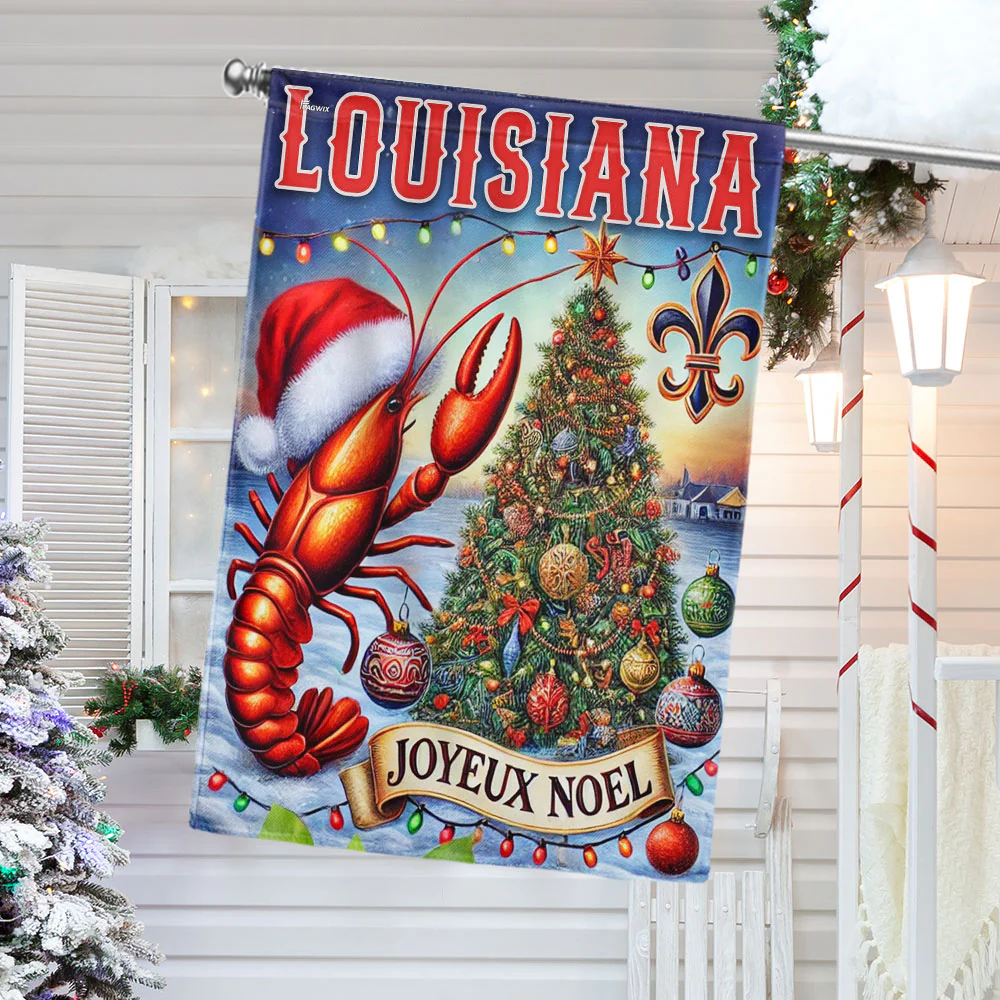Louisiana Christmas Cajun Christmas Joyeux Noel Flag