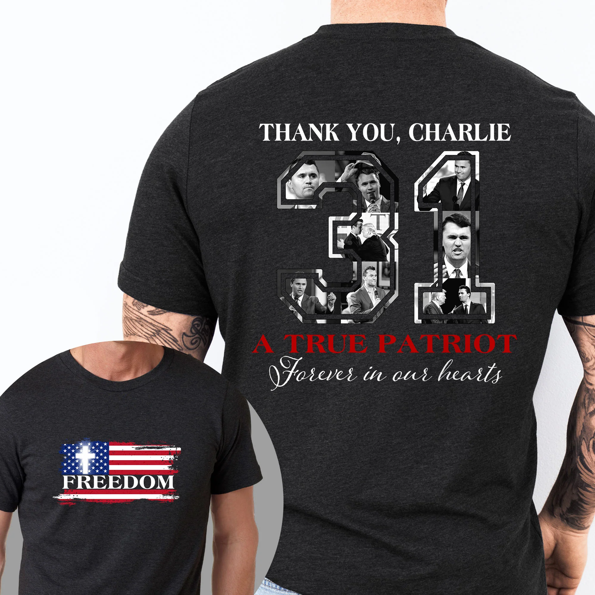 Thank You Charlie T-shirt | Forever In Our Hearts Charlie Kirk Shirt