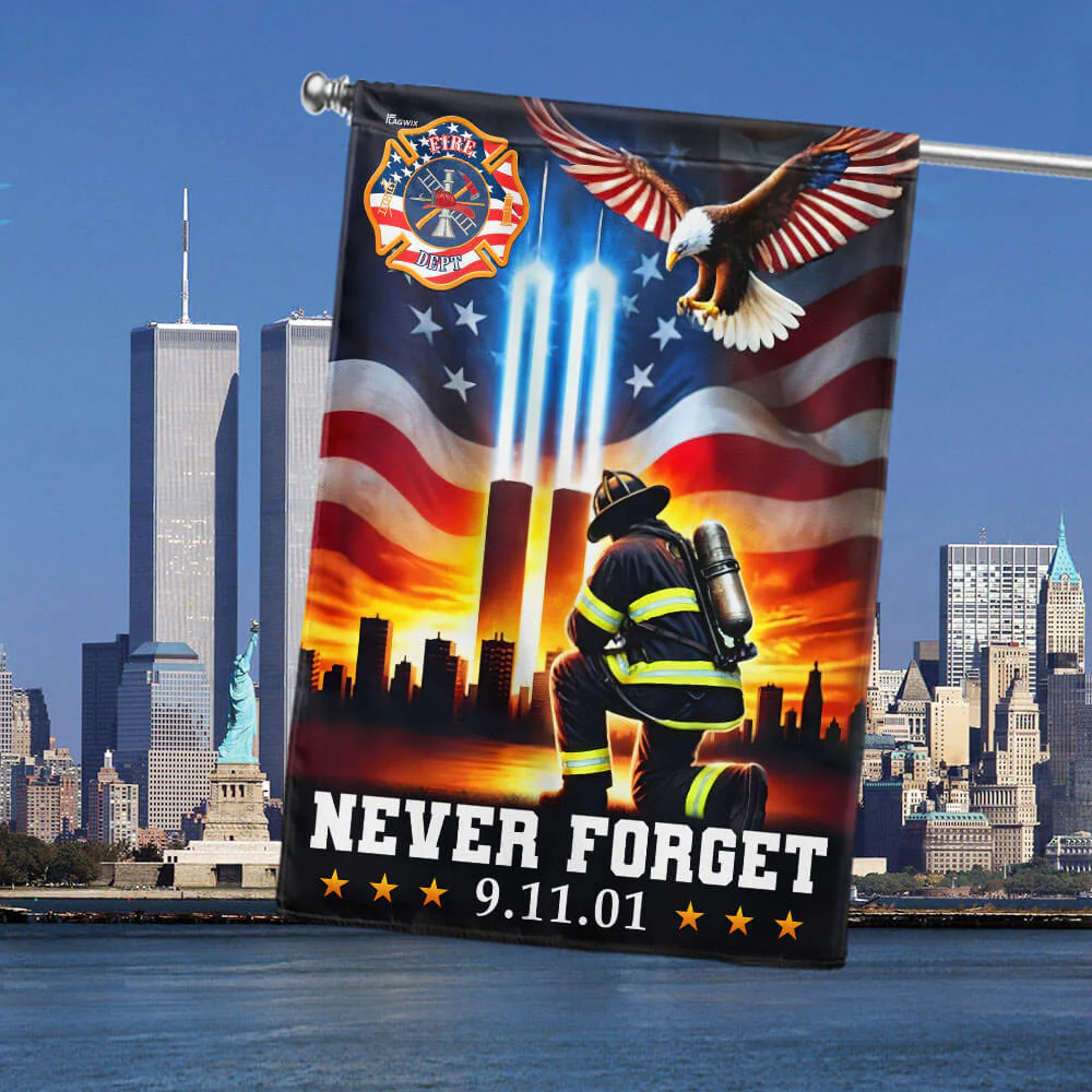 American Patriot Flag - 911 Never Forget Canvas Flag for Patriot Day Decoration