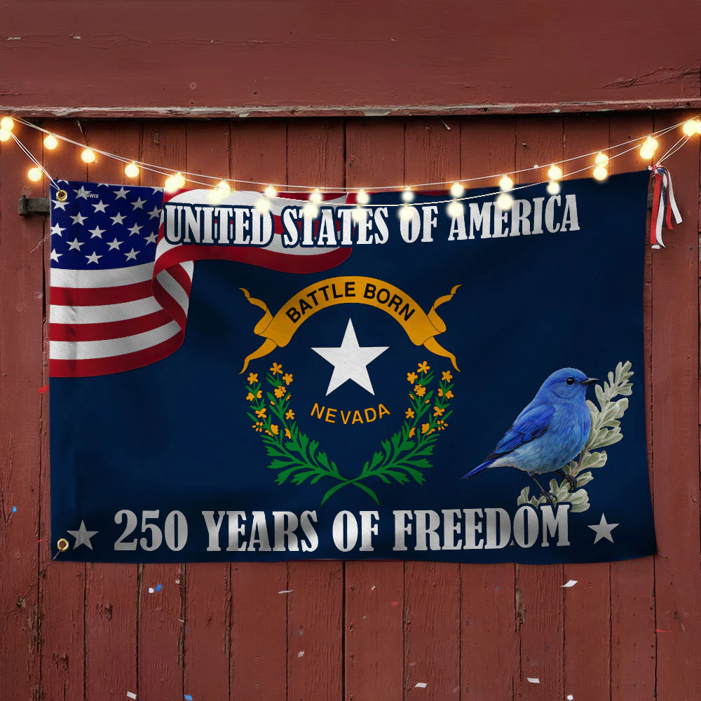 Nevada State Flag, 250 Years of Freedom Nevada State Grommet Flag