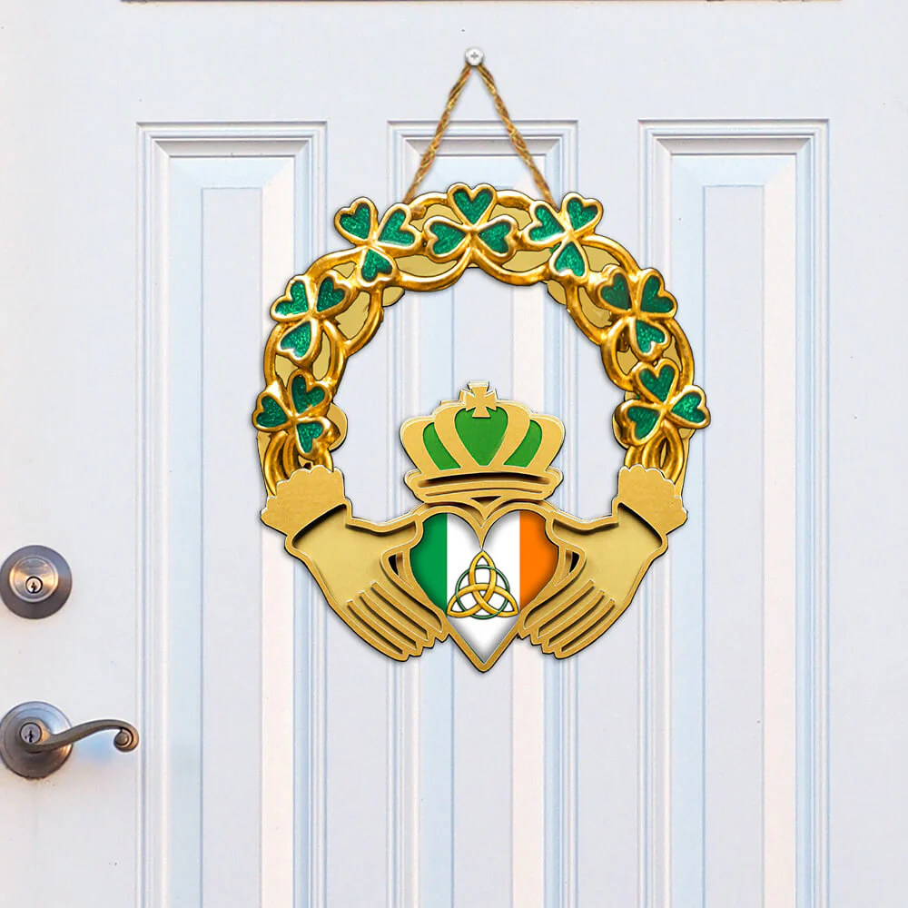 Irish St. Patrick's Day Custom Wooden Sign Claddagh