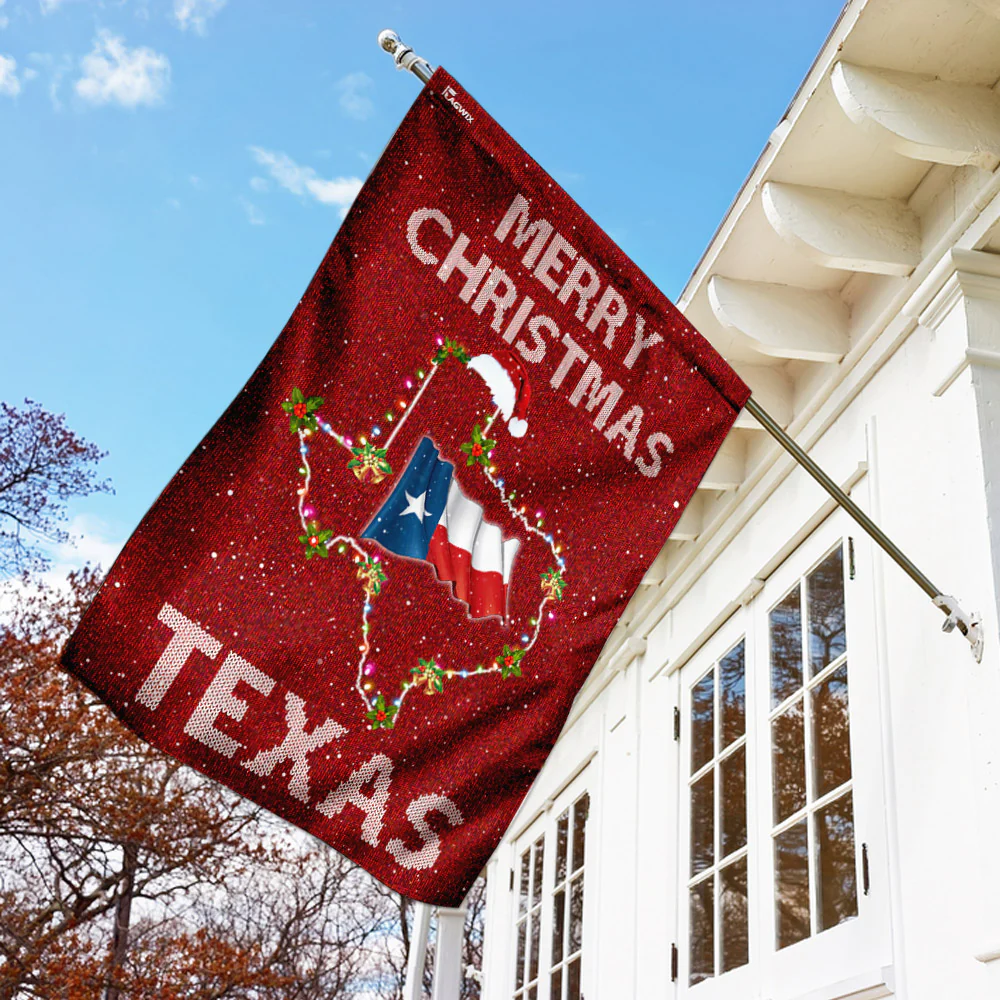 Merry Christmas US State Texas Flag