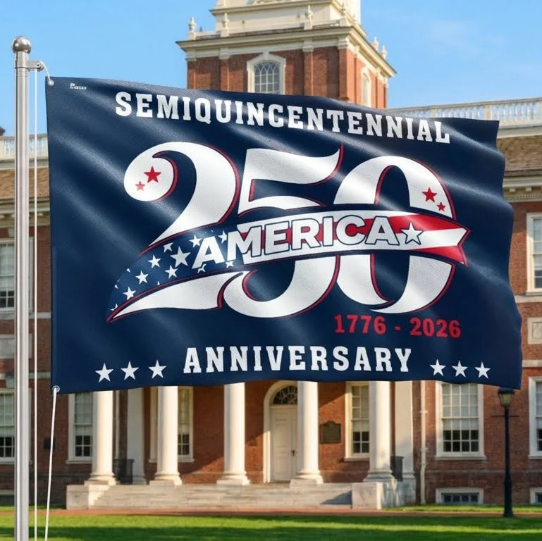 America 250 Years Semiquincentennial Patriotic 1776 2026 Grommet Flag
